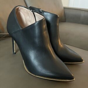 BCBGeneration Black Ankle Boots with Gold Trim